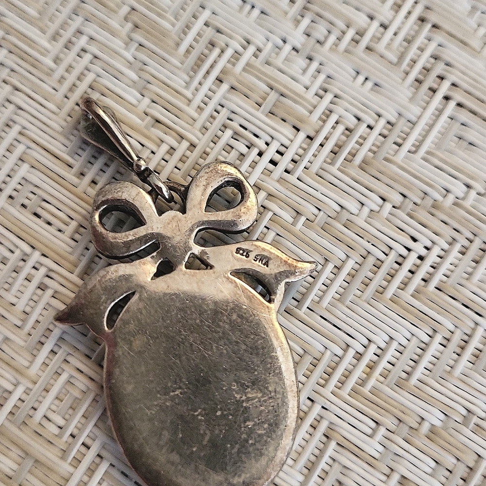 antique 925 beautiful necklace charn bow - Picture 3 of 4